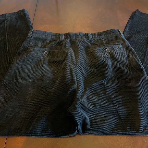 Vintage M. Gordon Men's Corduroy Pants 90's 36x32 Black back buttoned pockets - Picture 6 of 11